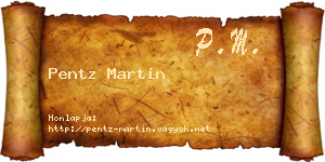 Pentz Martin névjegykártya